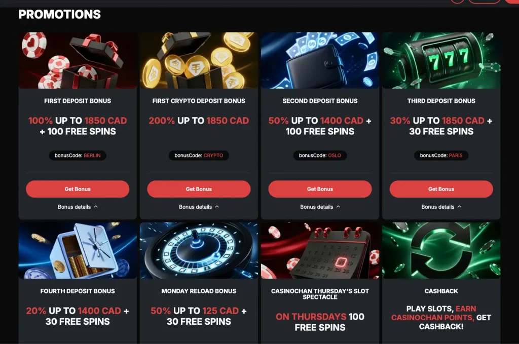 CasinoChan Bonuses
