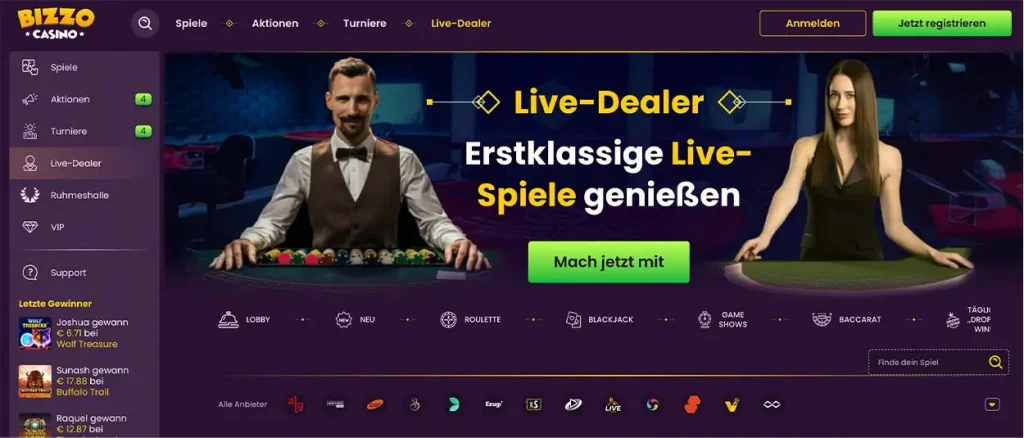 Bizzo Casino Live