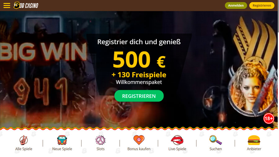 Bob Casino Homepage