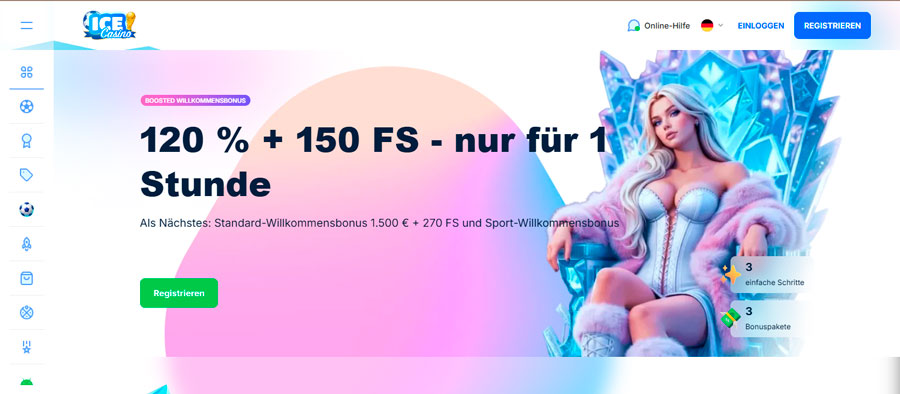 Ice Casino Homepage