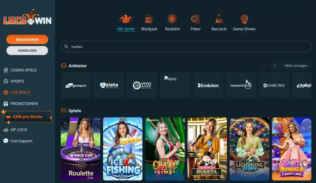 Live Casino im LocoWin Casino