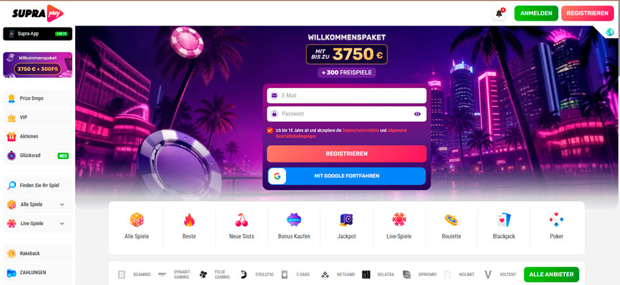 SupraPlay Homepage