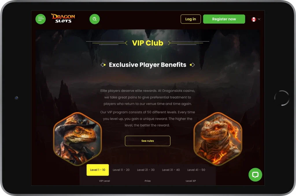 VIP program DragonSlots casino