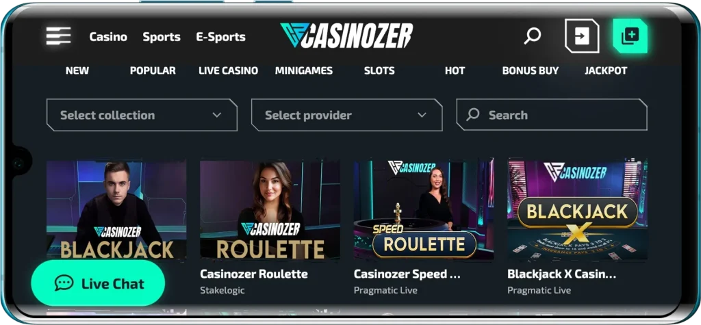 Casinozer Mobile