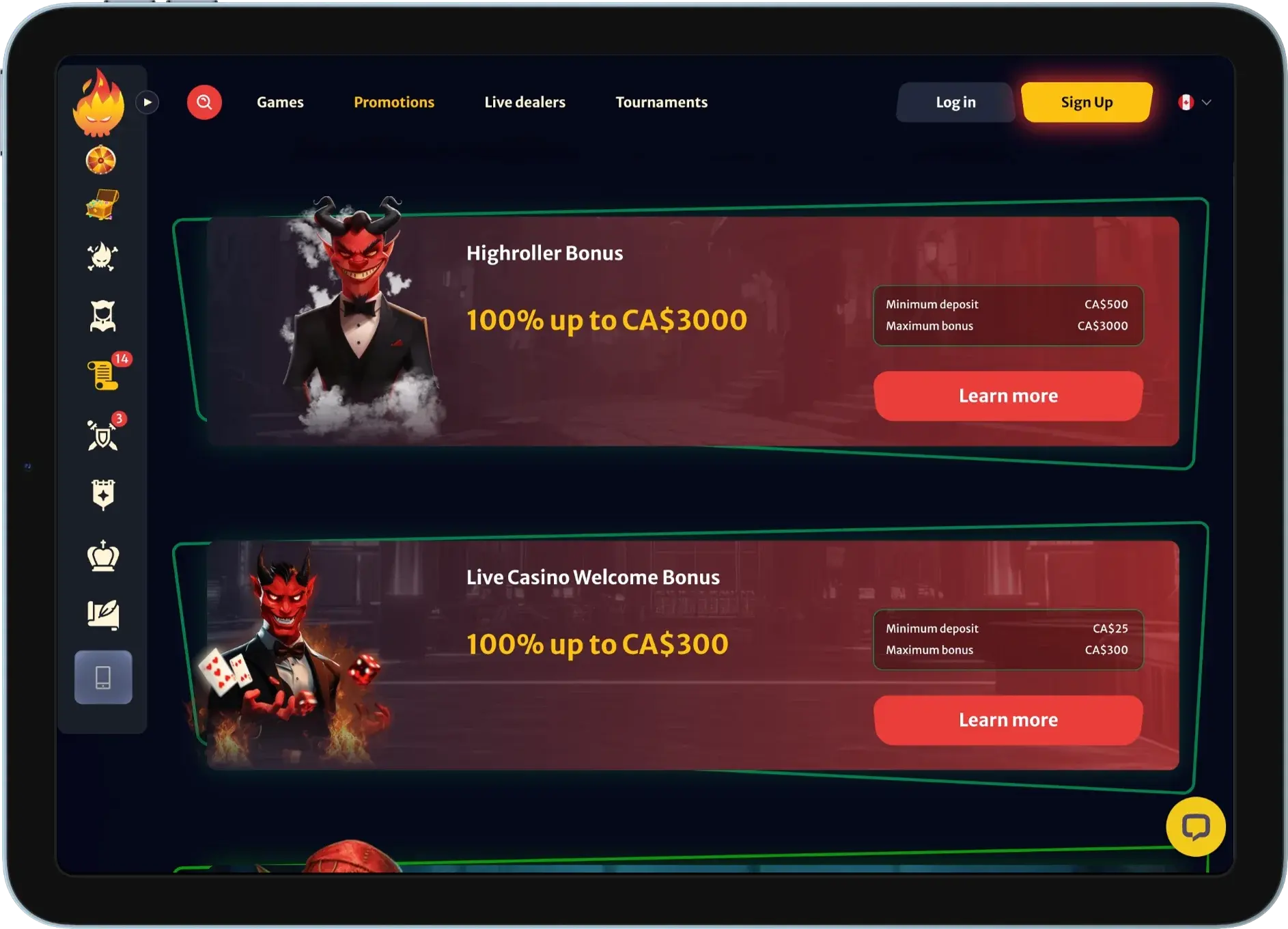 High Roller Bonuses casino